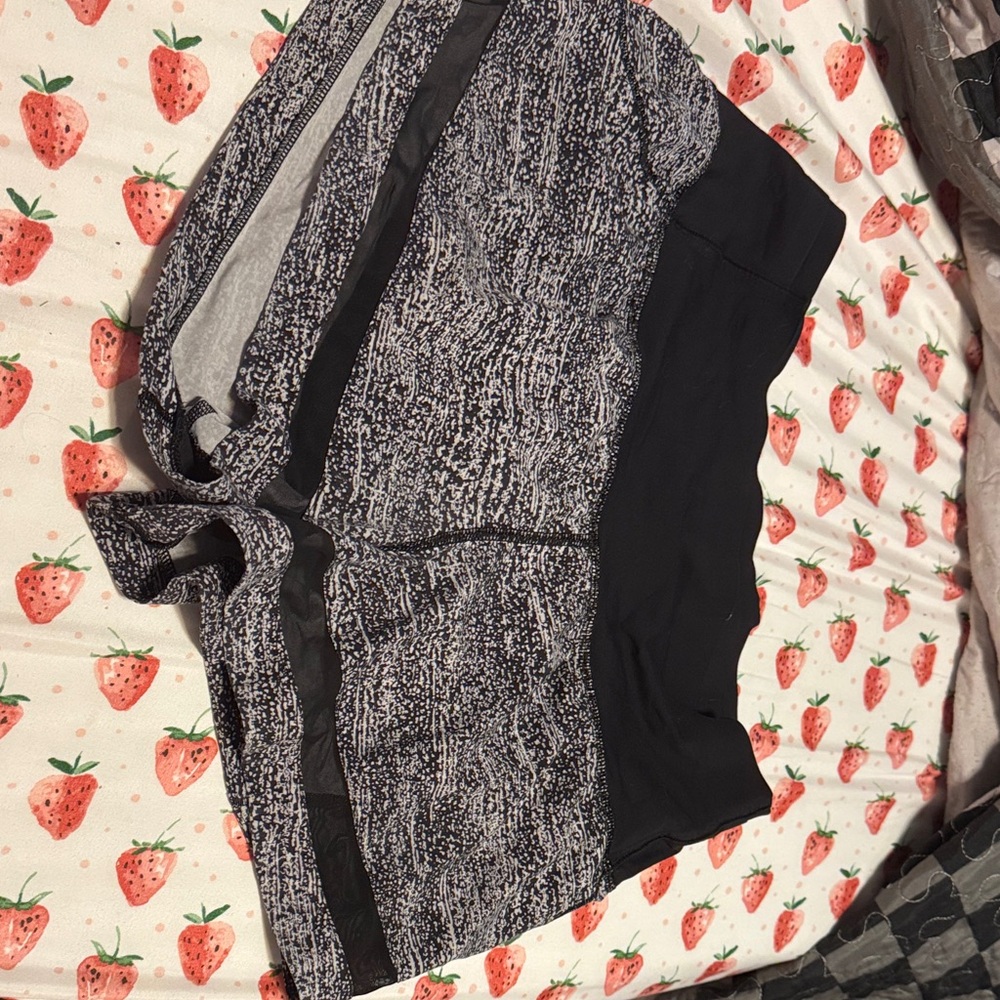 Black and Heathered Gray Athletic Short